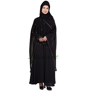 Layered abaya - Poncho dress with stone work